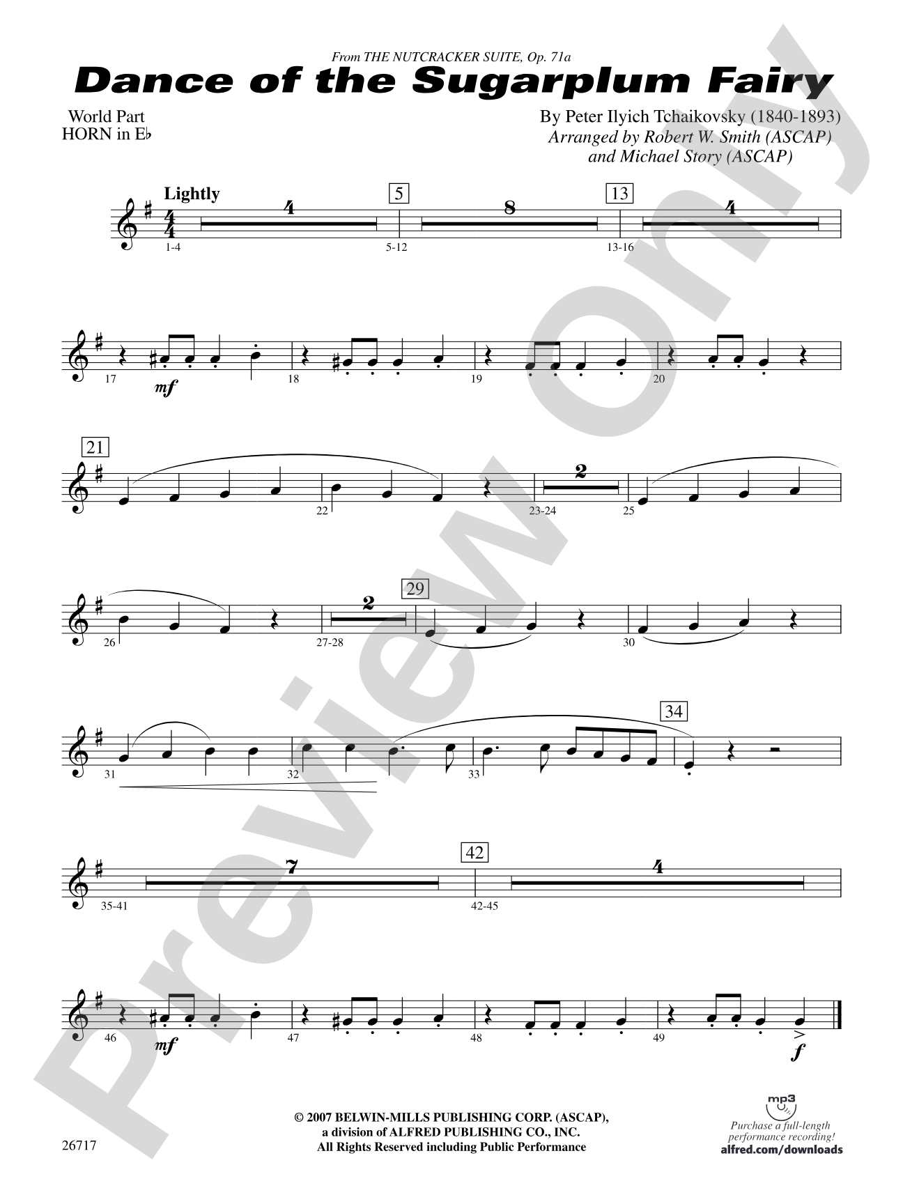 Dance of the Sugar Plum Fairy: (wp) 1st Horn in E-flat