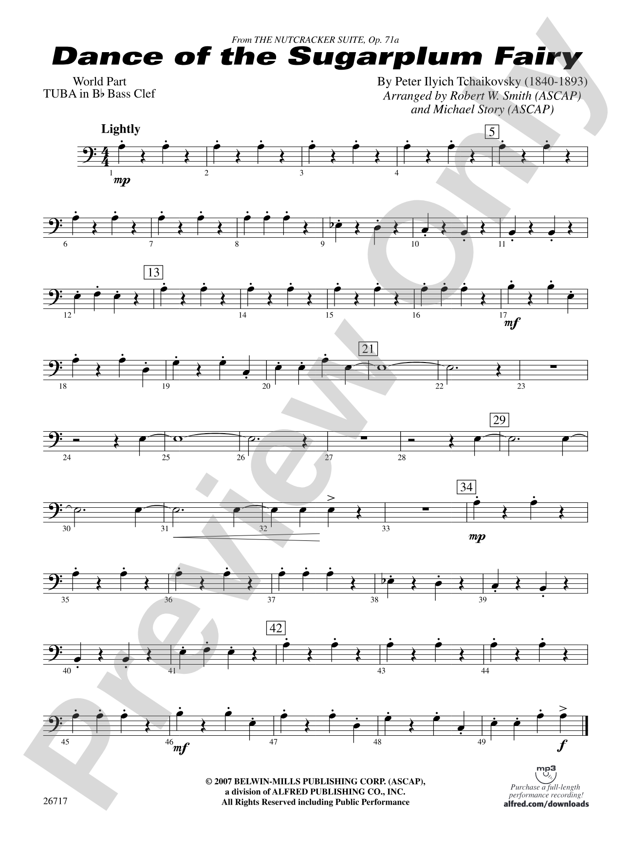 Dance of the Sugar Plum Fairy: (wp) B-flat Tuba B.C.