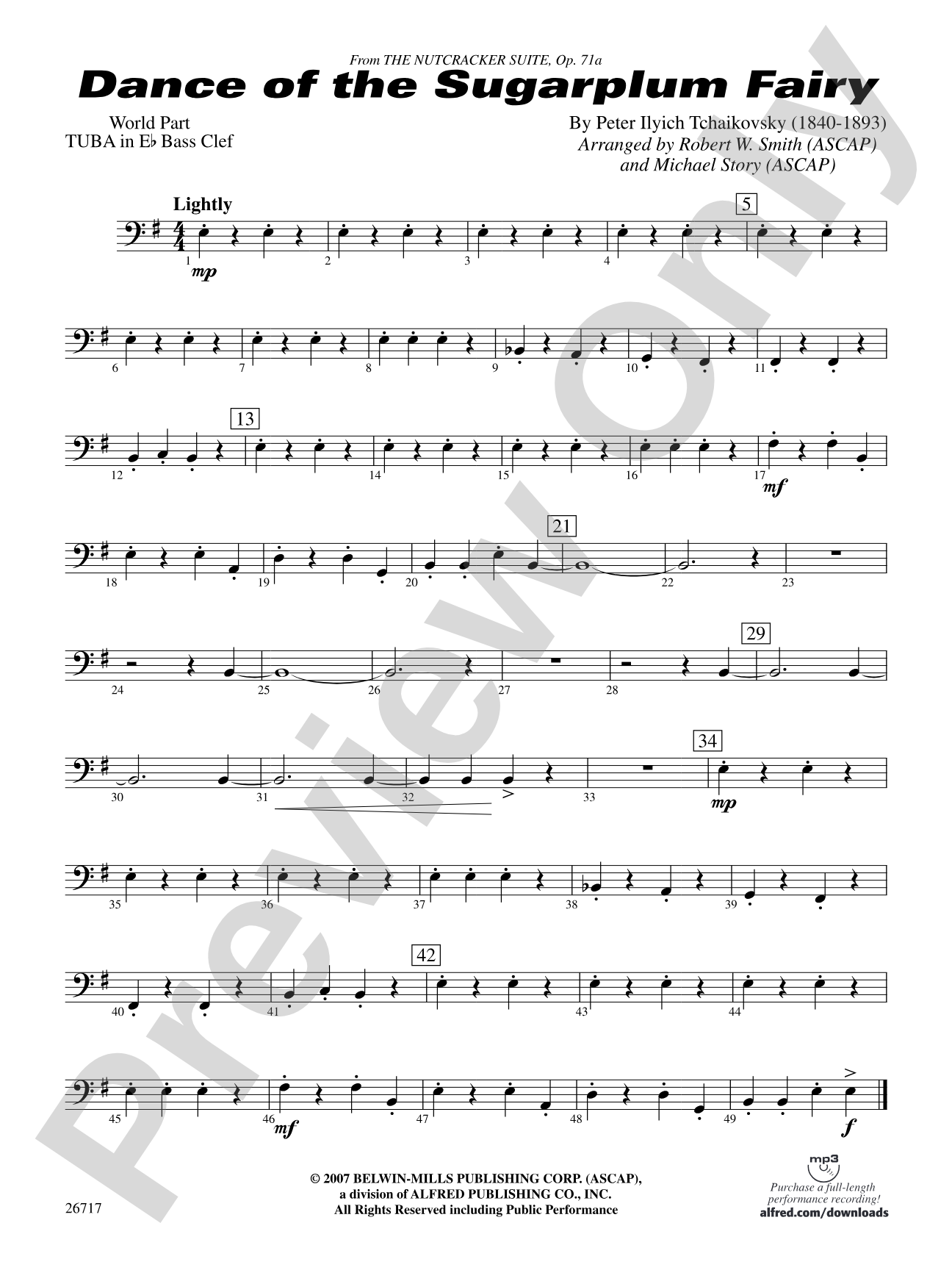 Dance of the Sugar Plum Fairy: (wp) E-flat Tuba B.C.