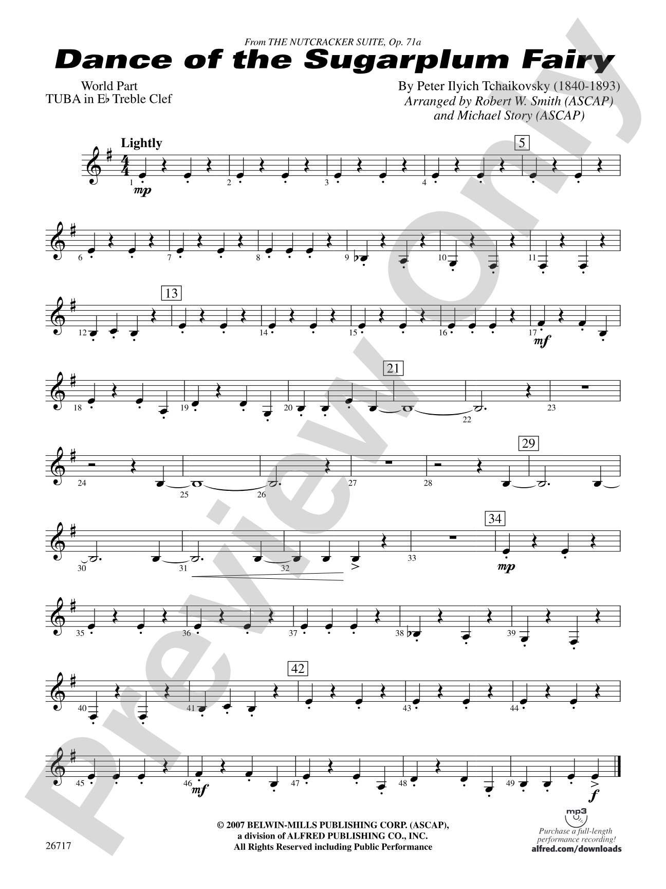 Dance of the Sugar Plum Fairy: (wp) E-flat Tuba T.C.