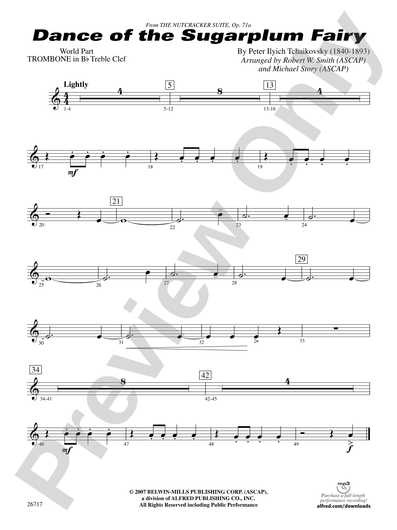 Dance of the Sugar Plum Fairy: (wp) 1st B-flat Trombone T.C.