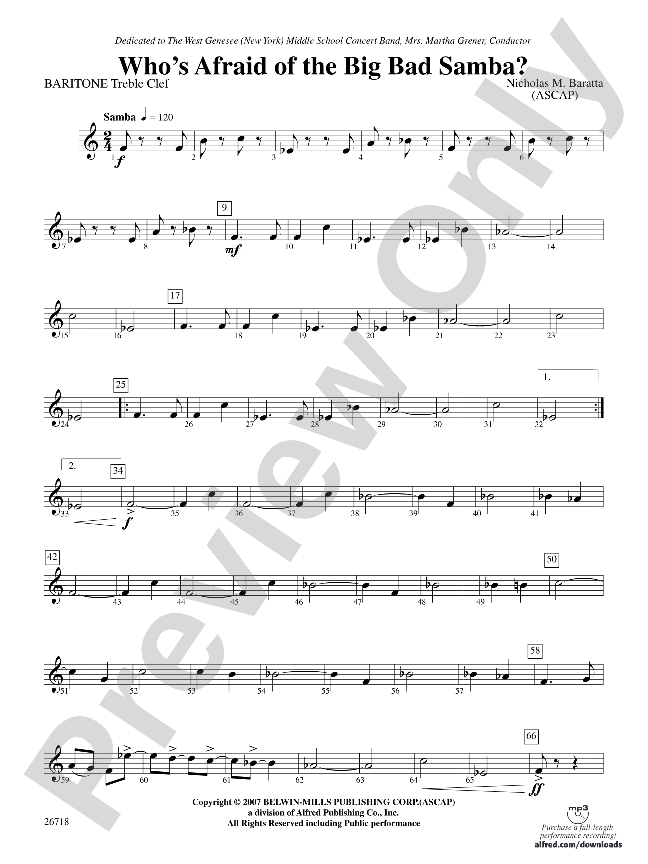Who's Afraid of the Big Bad Samba?: Baritone T.C.