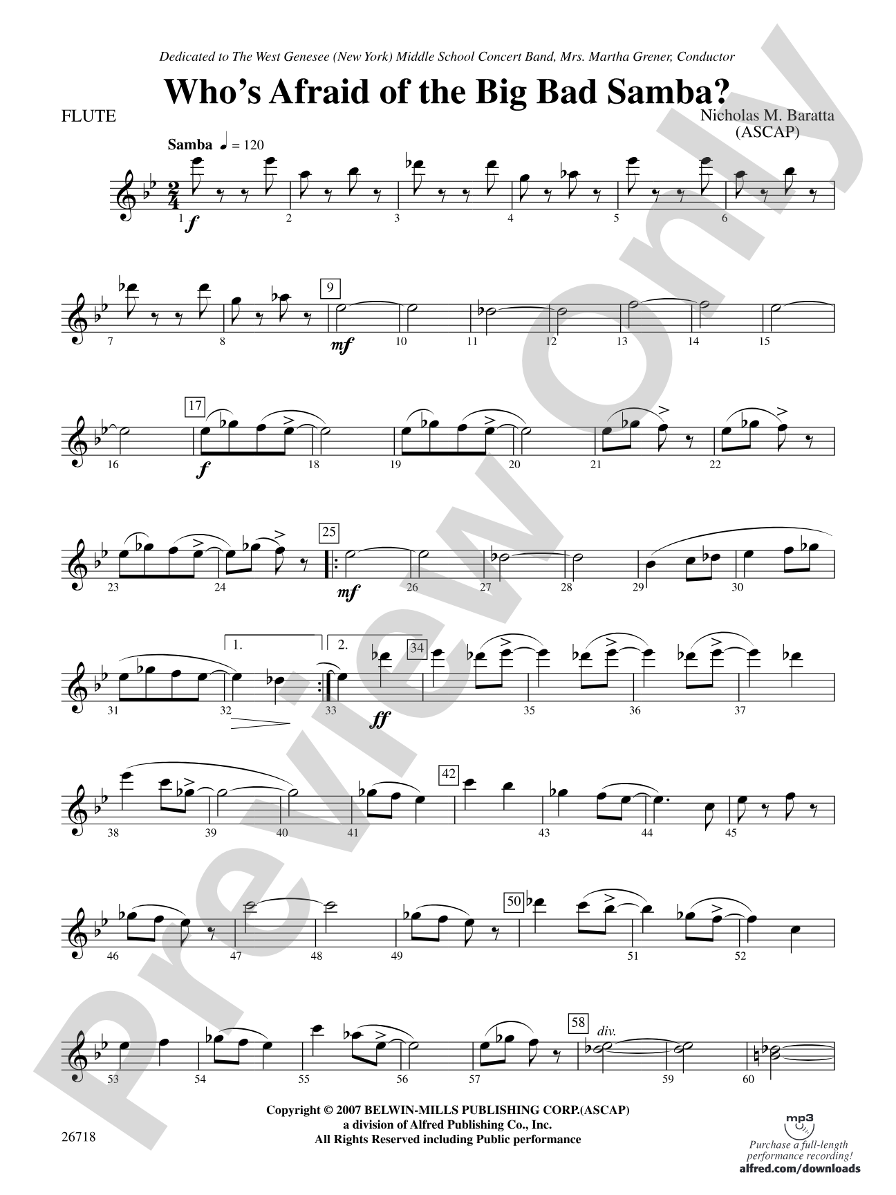 Who's Afraid of the Big Bad Samba?: Flute