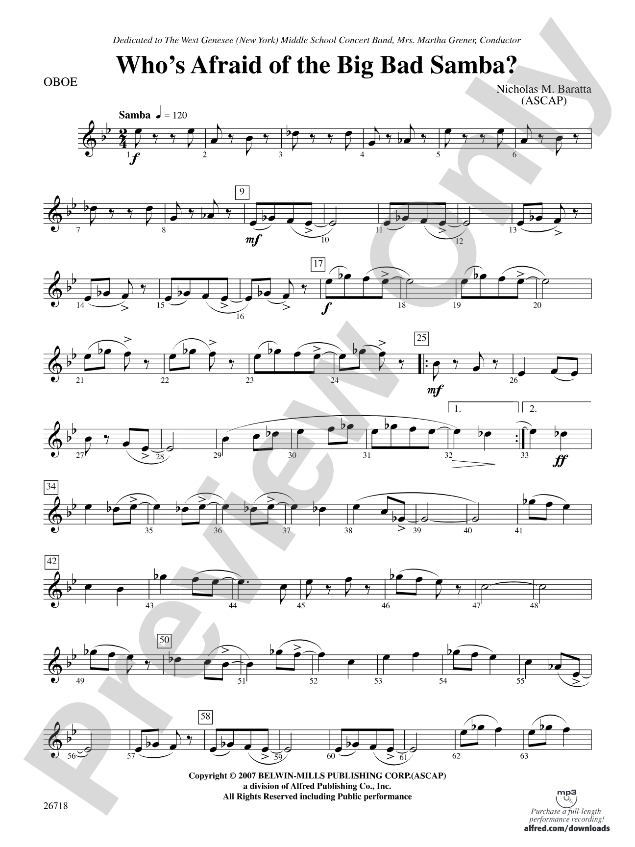 Who's Afraid of the Big Bad Samba?: Oboe