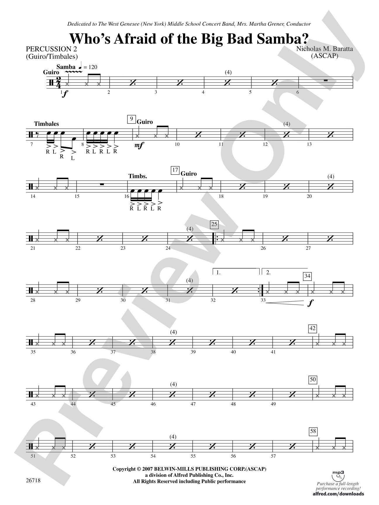 Who's Afraid of the Big Bad Samba?: 2nd Percussion