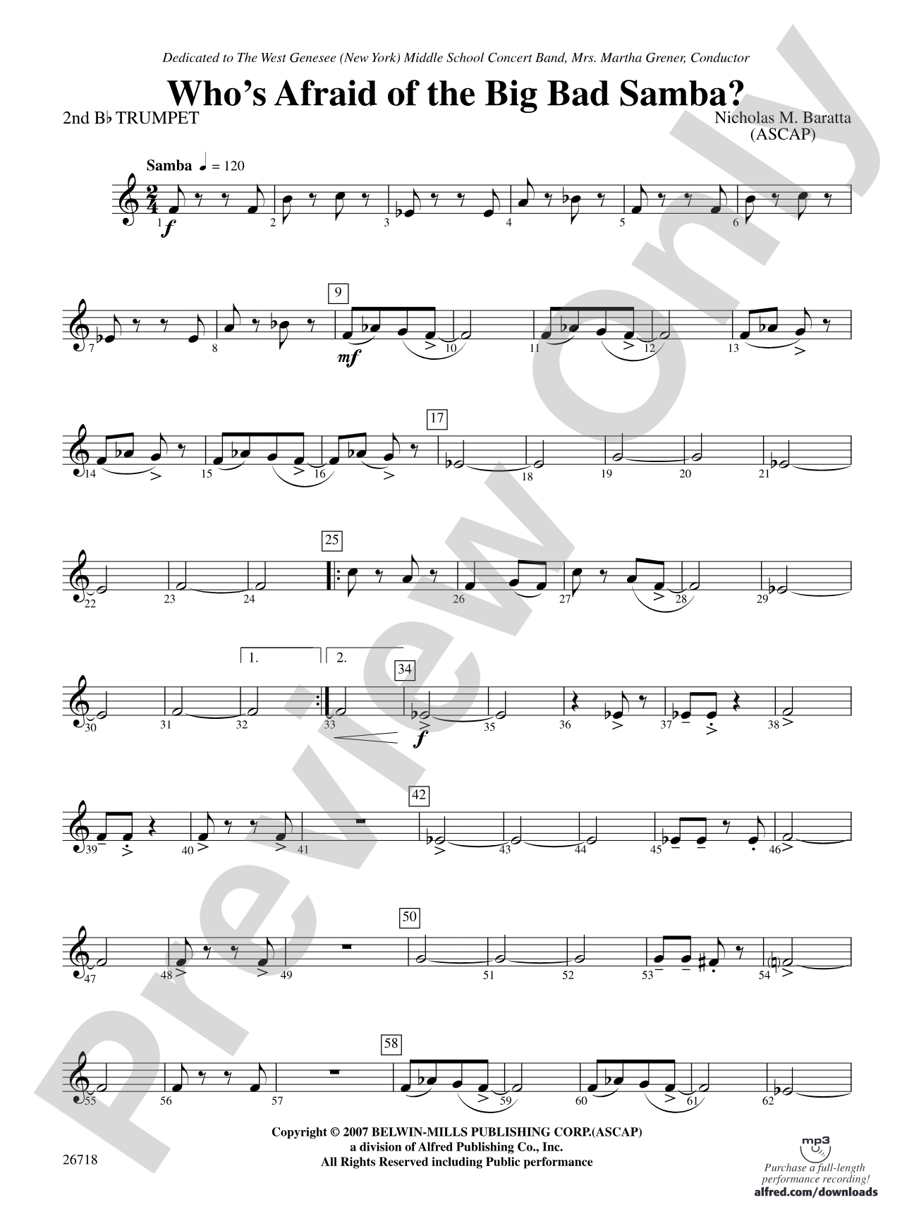 Who's Afraid of the Big Bad Samba?: 2nd B-flat Trumpet