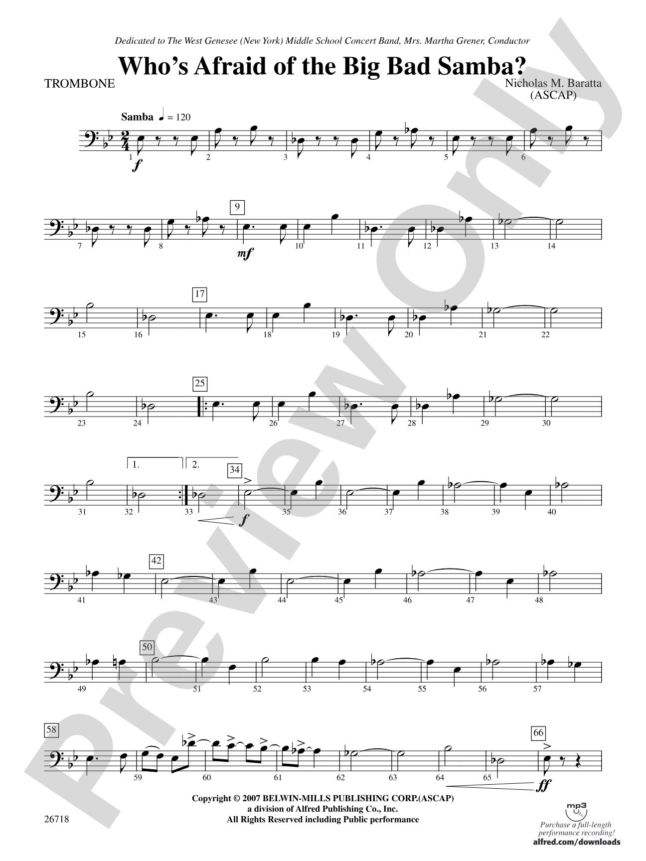 Who's Afraid of the Big Bad Samba?: 1st Trombone