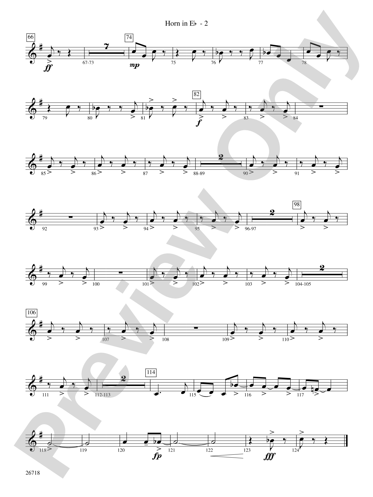 Who's Afraid of the Big Bad Samba?: (wp) 1st Horn in E-flat
