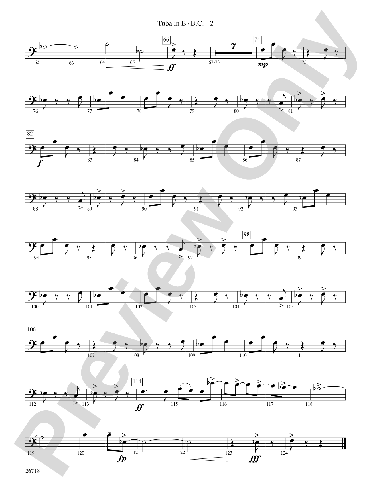 Who's Afraid of the Big Bad Samba?: (wp) B-flat Tuba B.C.