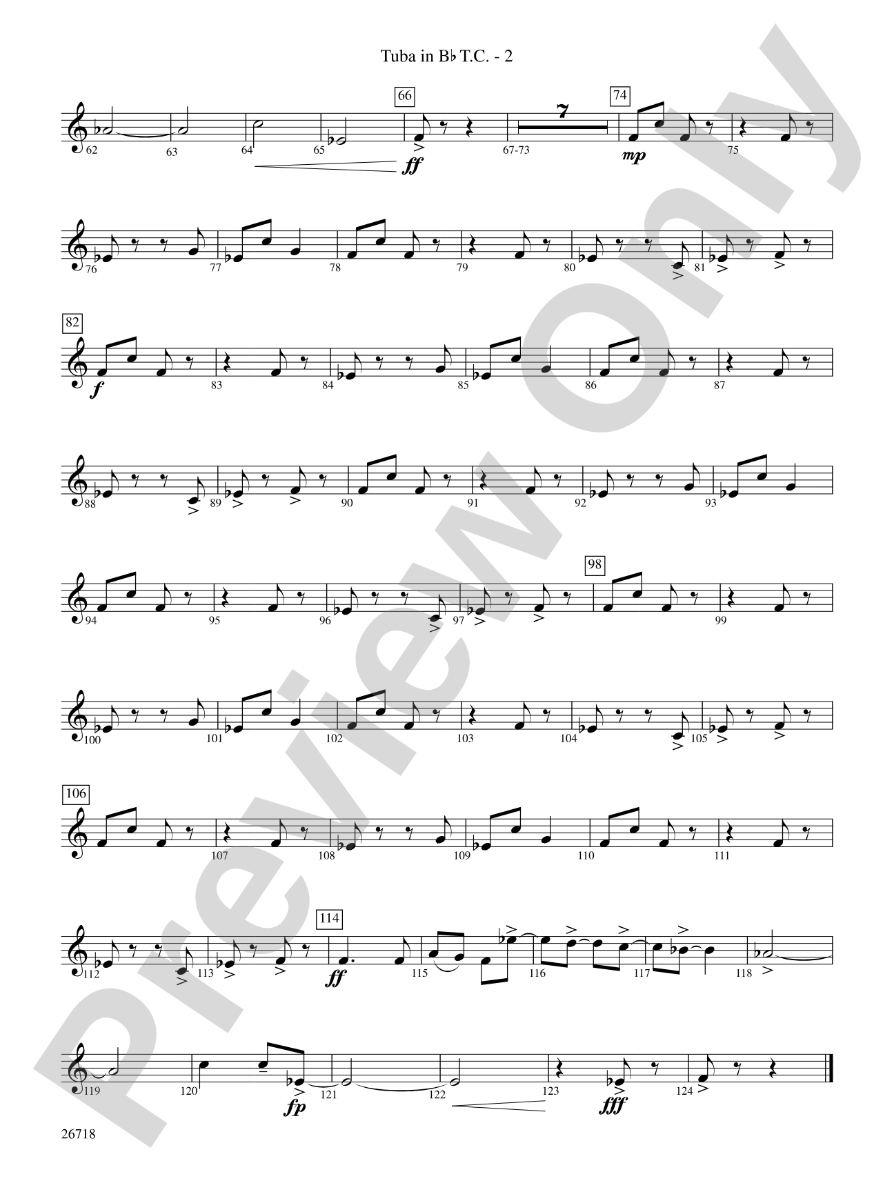 Who's Afraid of the Big Bad Samba?: (wp) B-flat Tuba T.C.