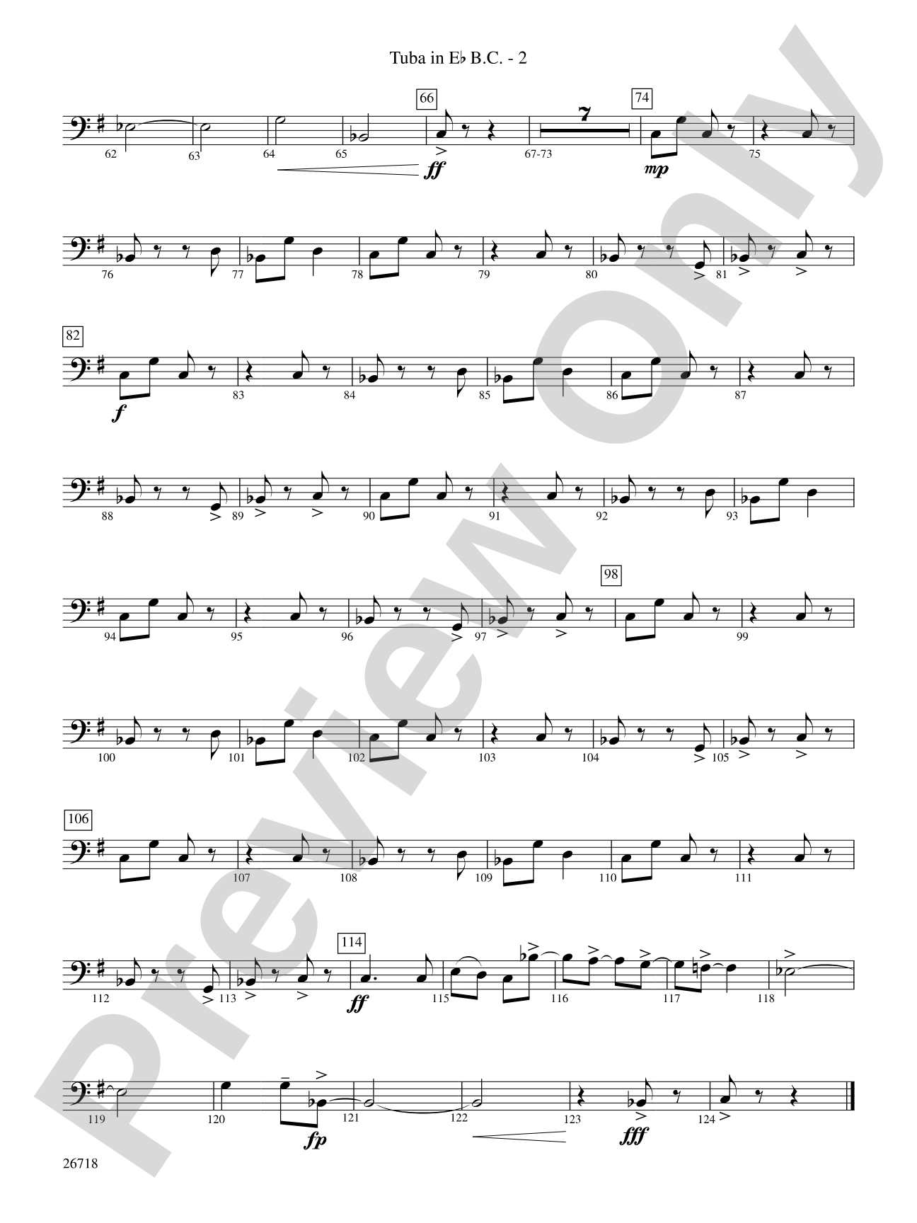 Who's Afraid of the Big Bad Samba?: (wp) E-flat Tuba B.C.
