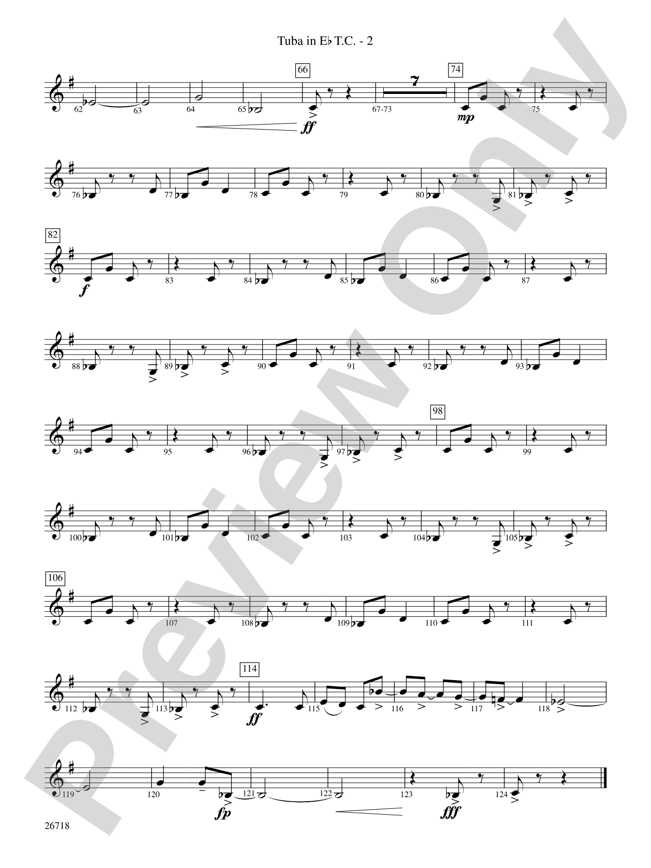Who's Afraid of the Big Bad Samba?: (wp) E-flat Tuba T.C.