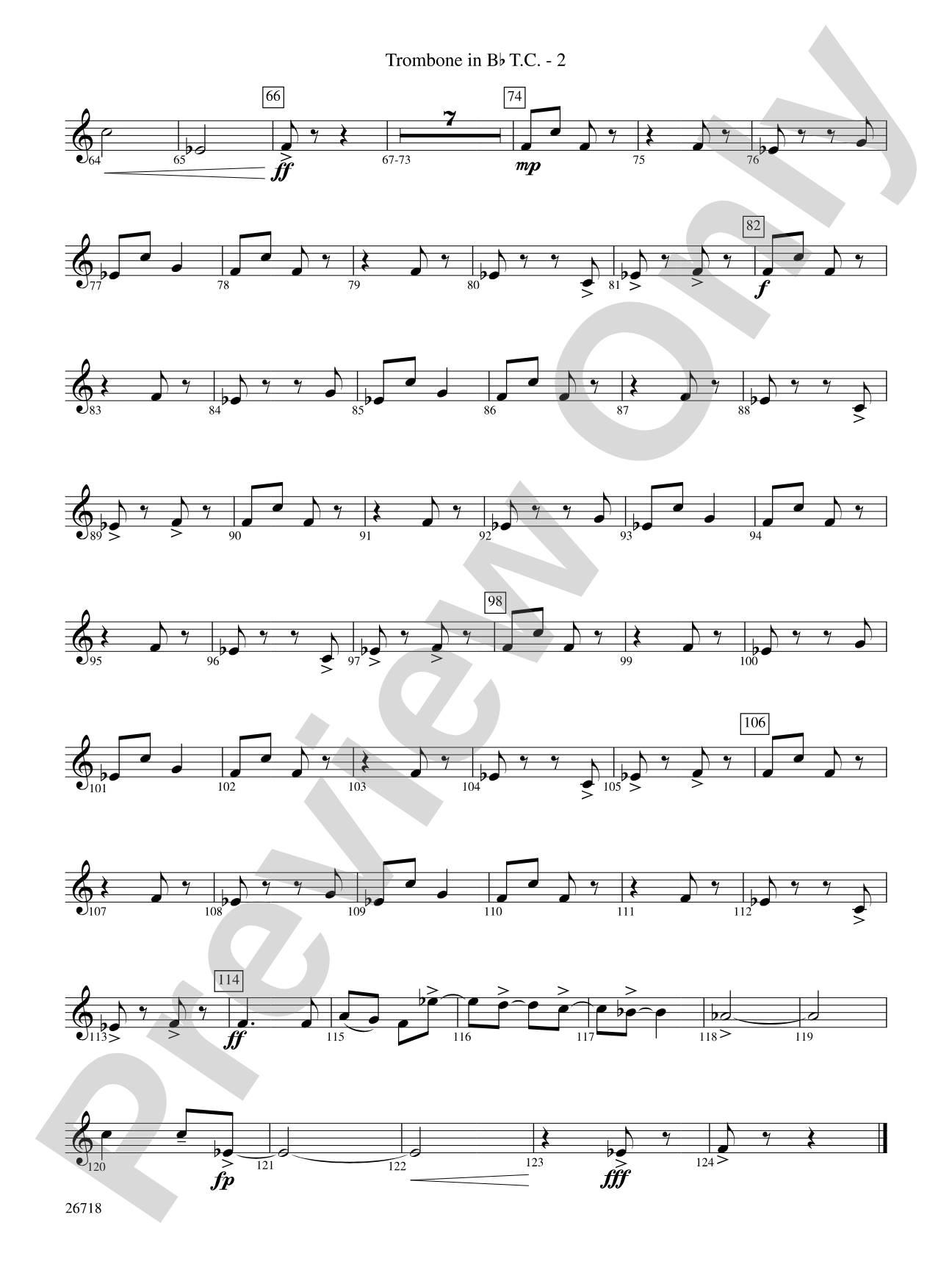 Who's Afraid of the Big Bad Samba?: (wp) 1st B-flat Trombone T.C.