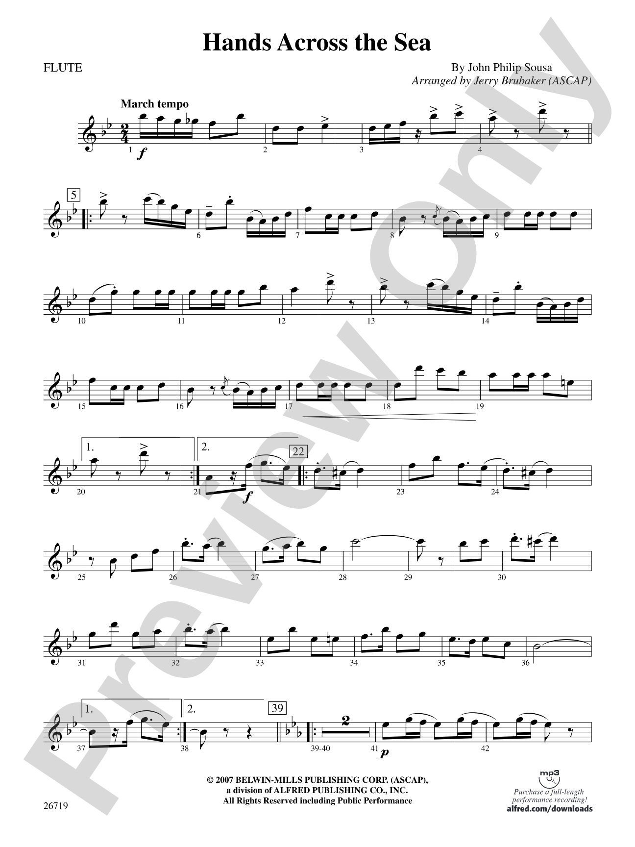 Hands Across the Sea: Flute