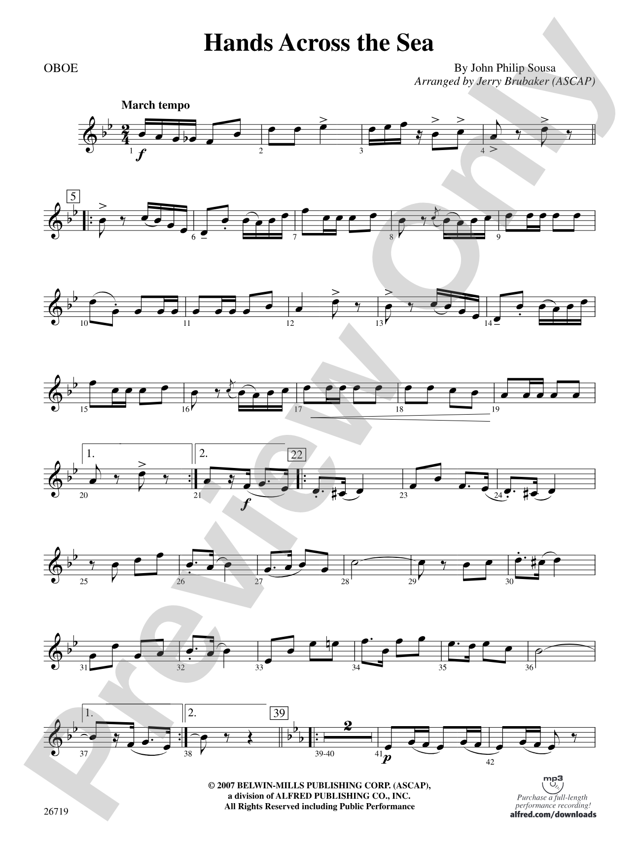 Hands Across the Sea: Oboe