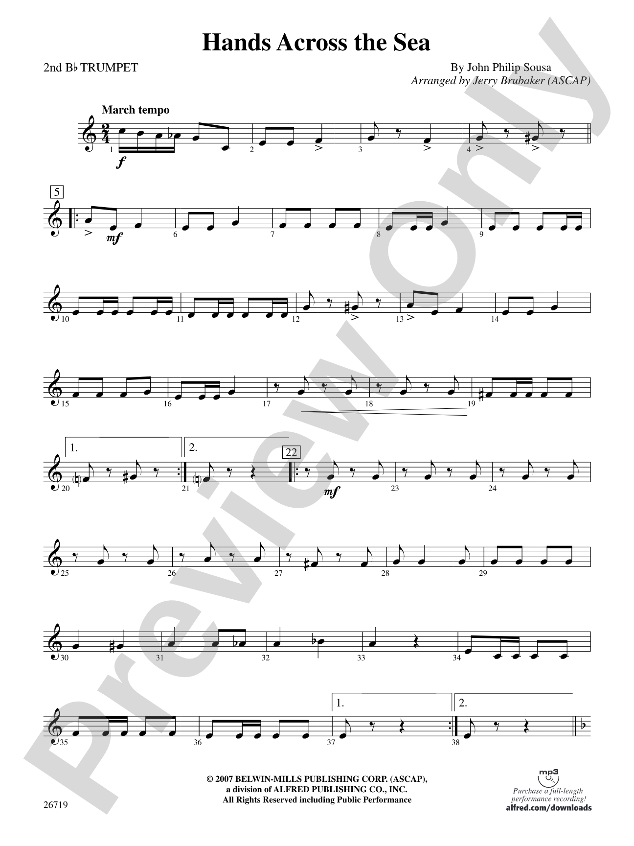 Hands Across the Sea: 2nd B-flat Trumpet