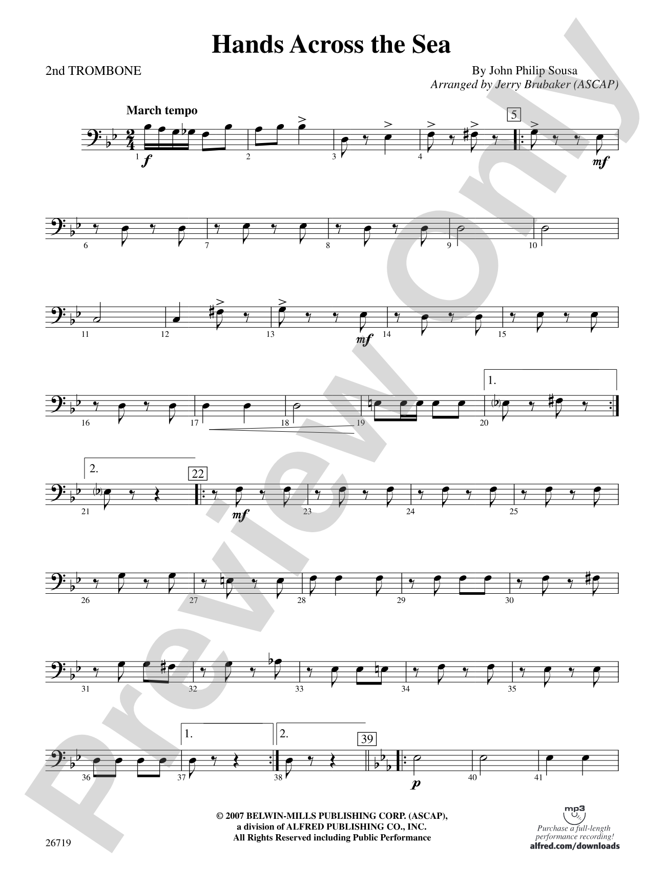 Hands Across the Sea: 2nd Trombone