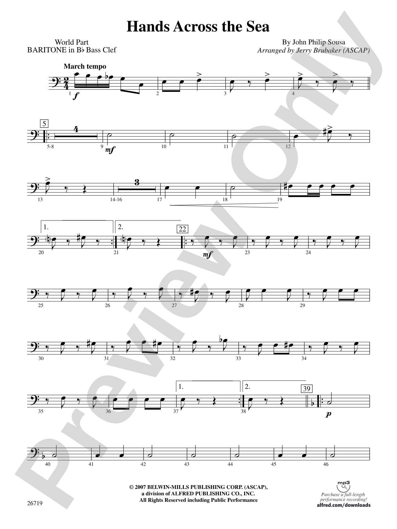Hands Across the Sea: (wp) B-flat Baritone B.C.