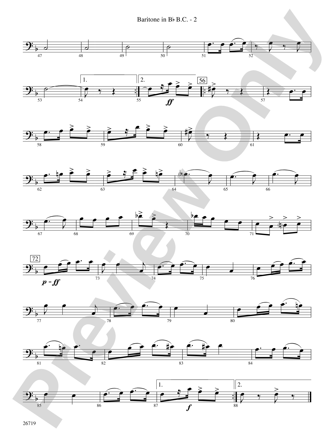 Hands Across the Sea: (wp) B-flat Baritone B.C.