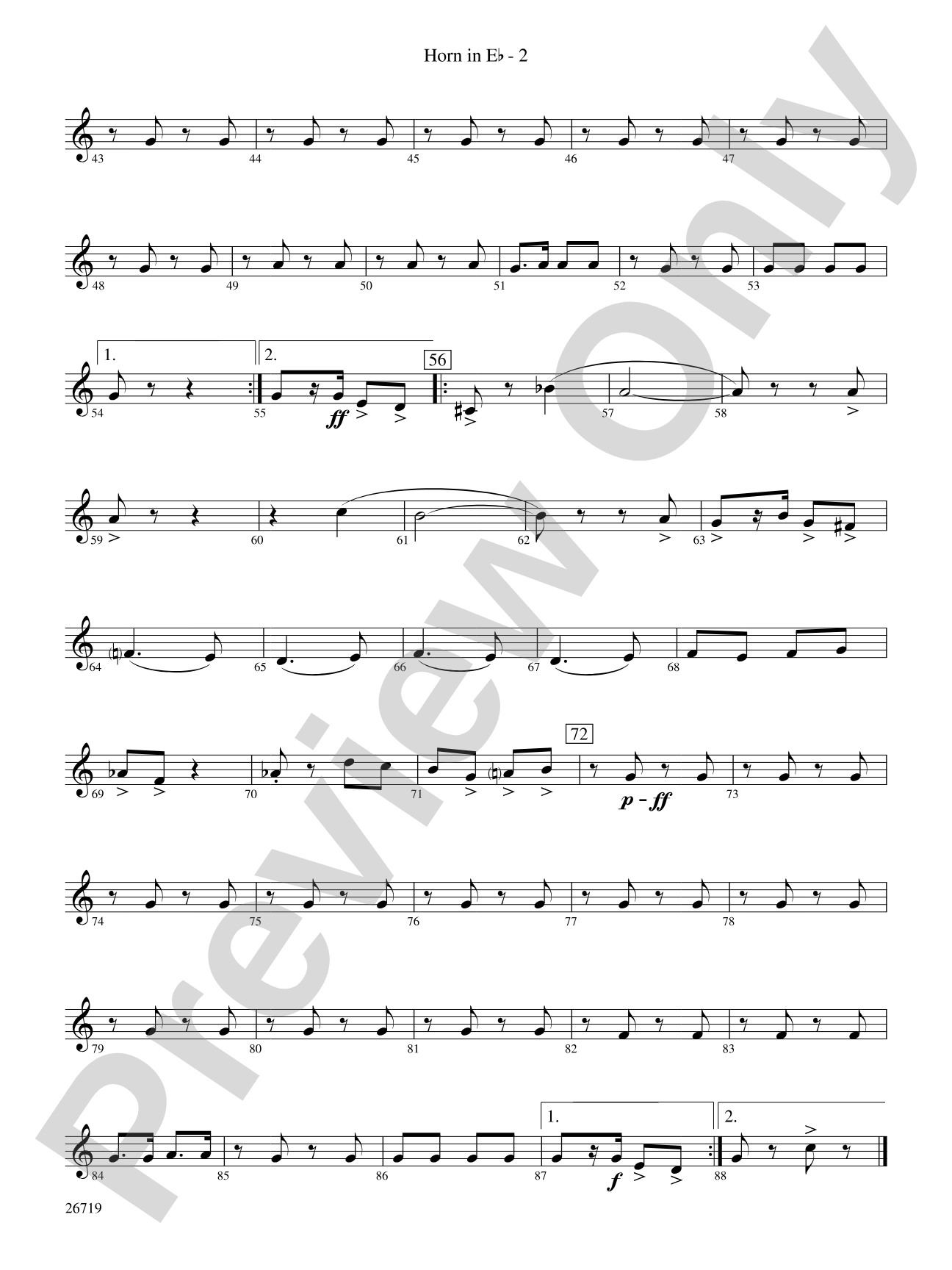 Hands Across the Sea: (wp) 1st Horn in E-flat