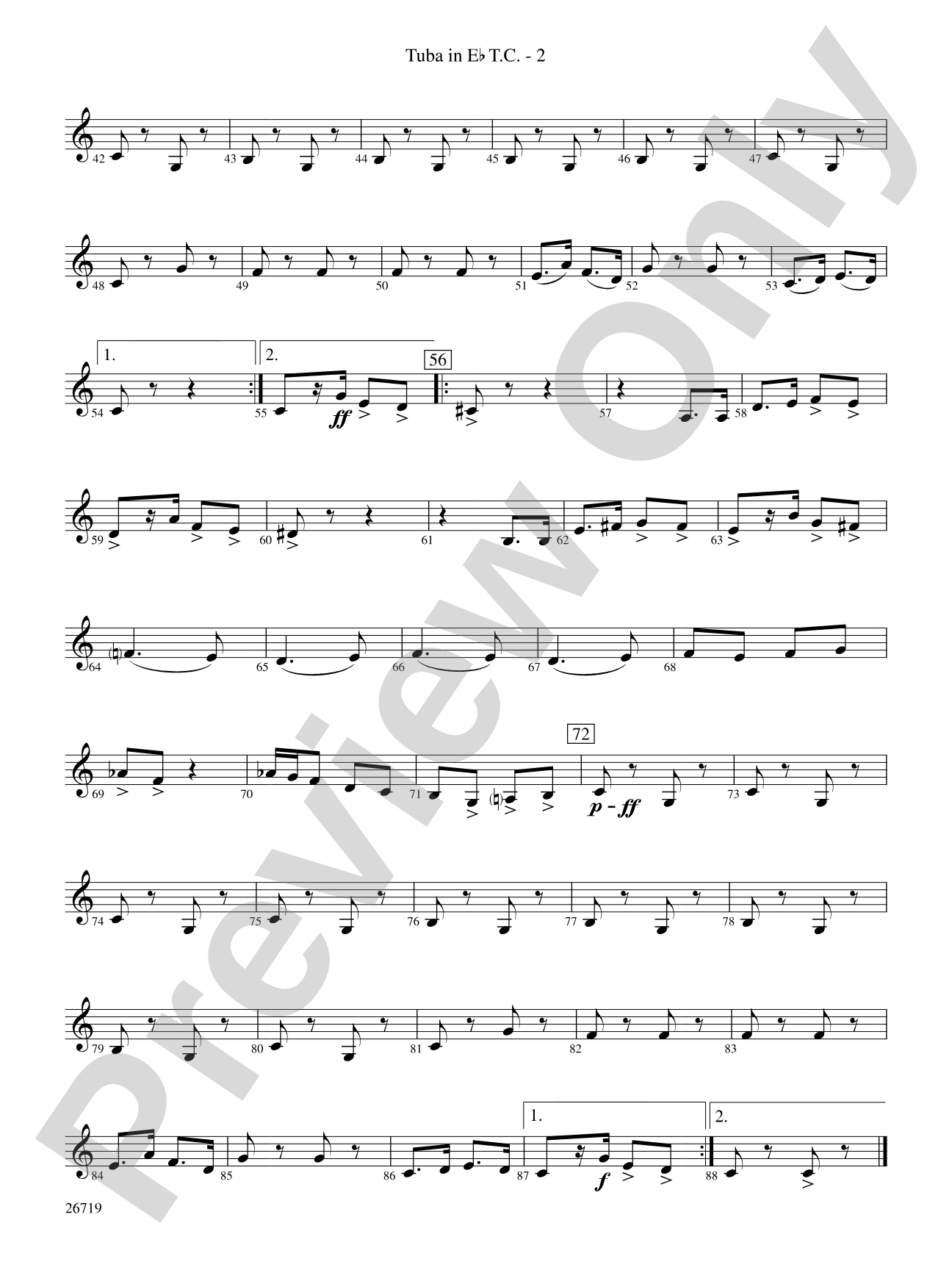 Hands Across the Sea: (wp) E-flat Tuba T.C.