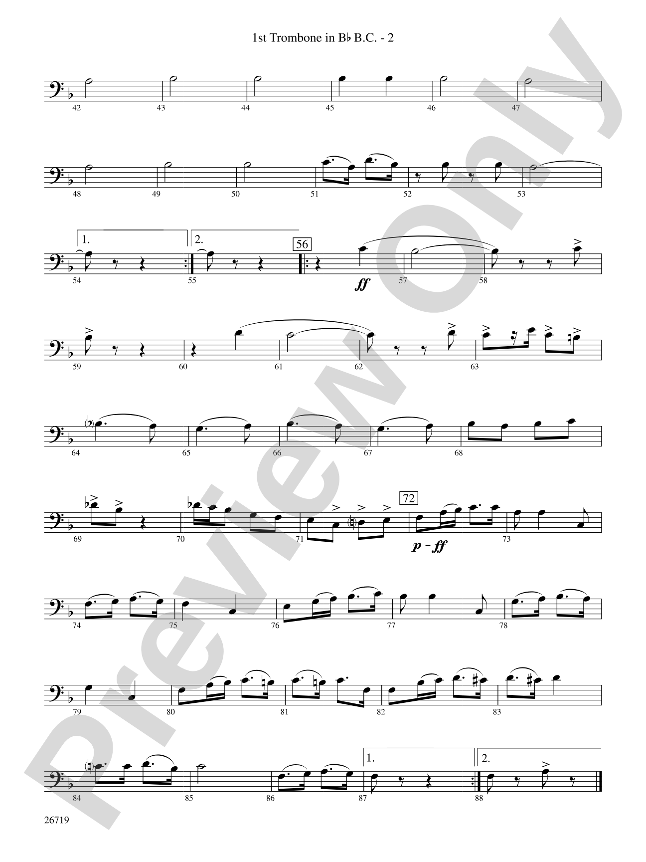 Hands Across the Sea: (wp) 1st B-flat Trombone B.C.