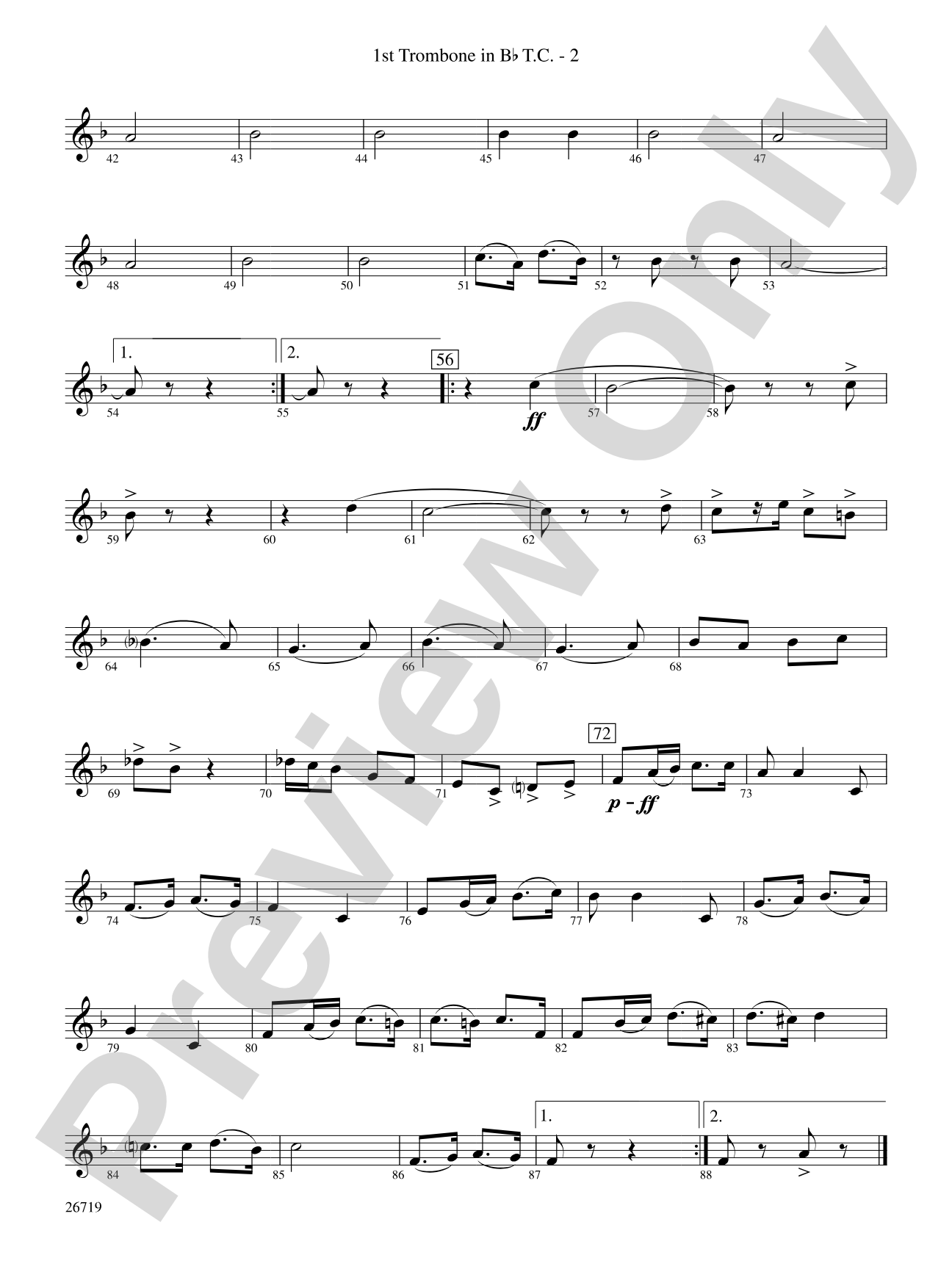 Hands Across the Sea: (wp) 1st B-flat Trombone T.C.