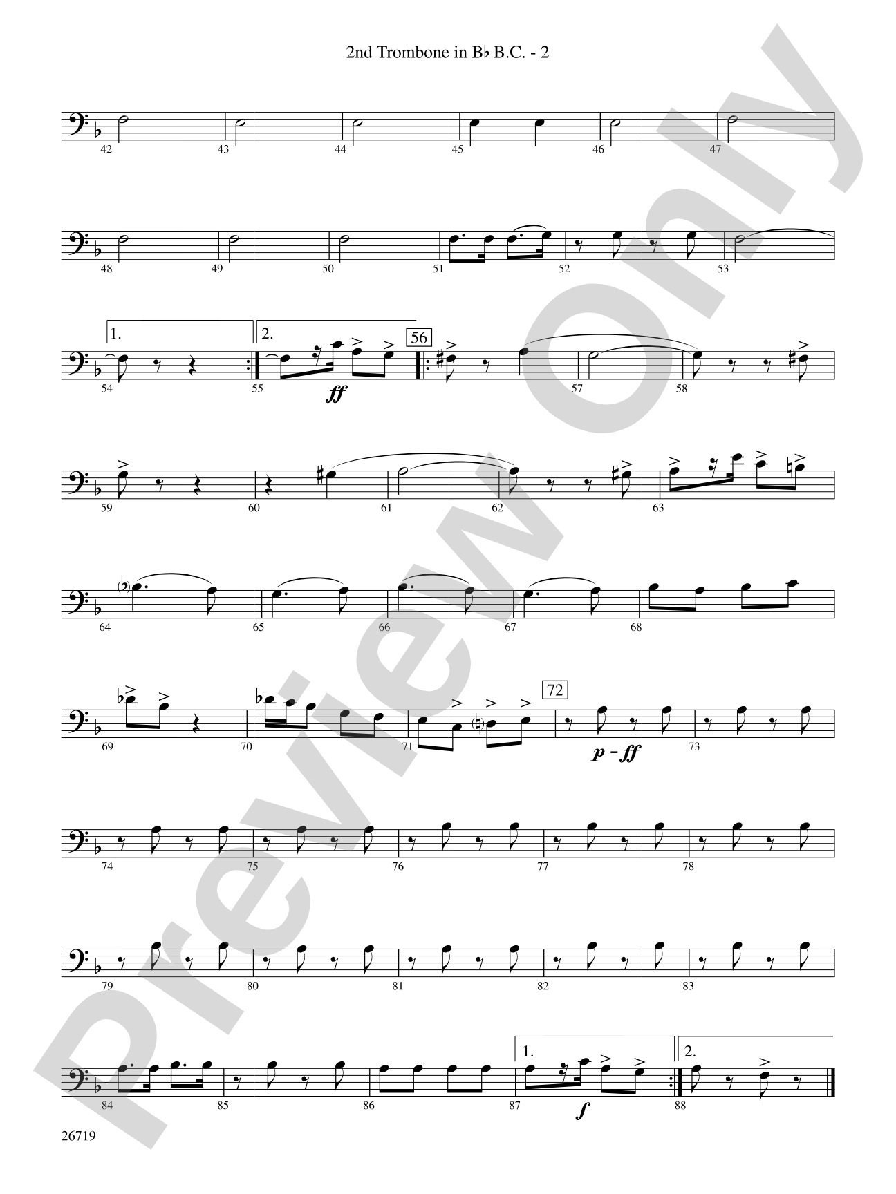 Hands Across the Sea: (wp) 2nd B-flat Trombone B.C.