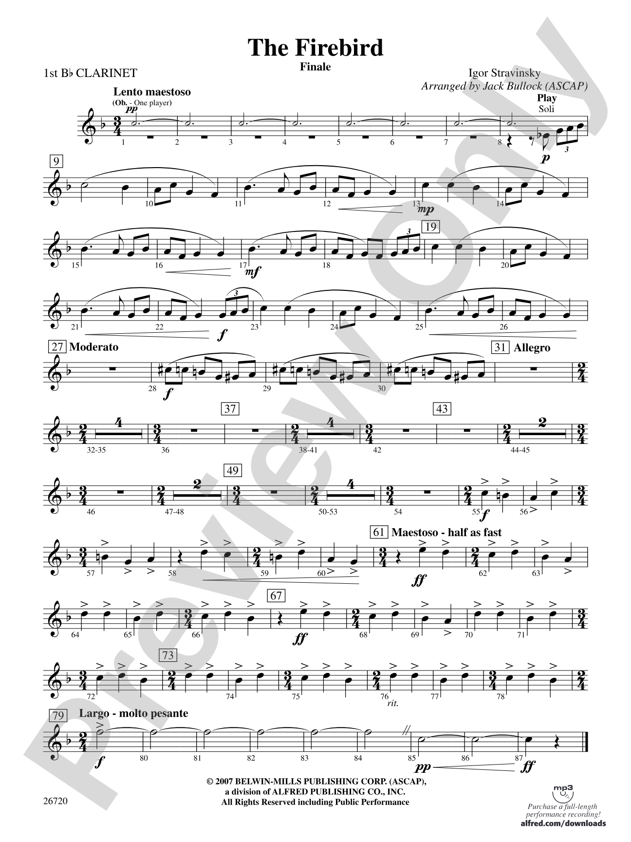 The Firebird: 1st B-flat Clarinet