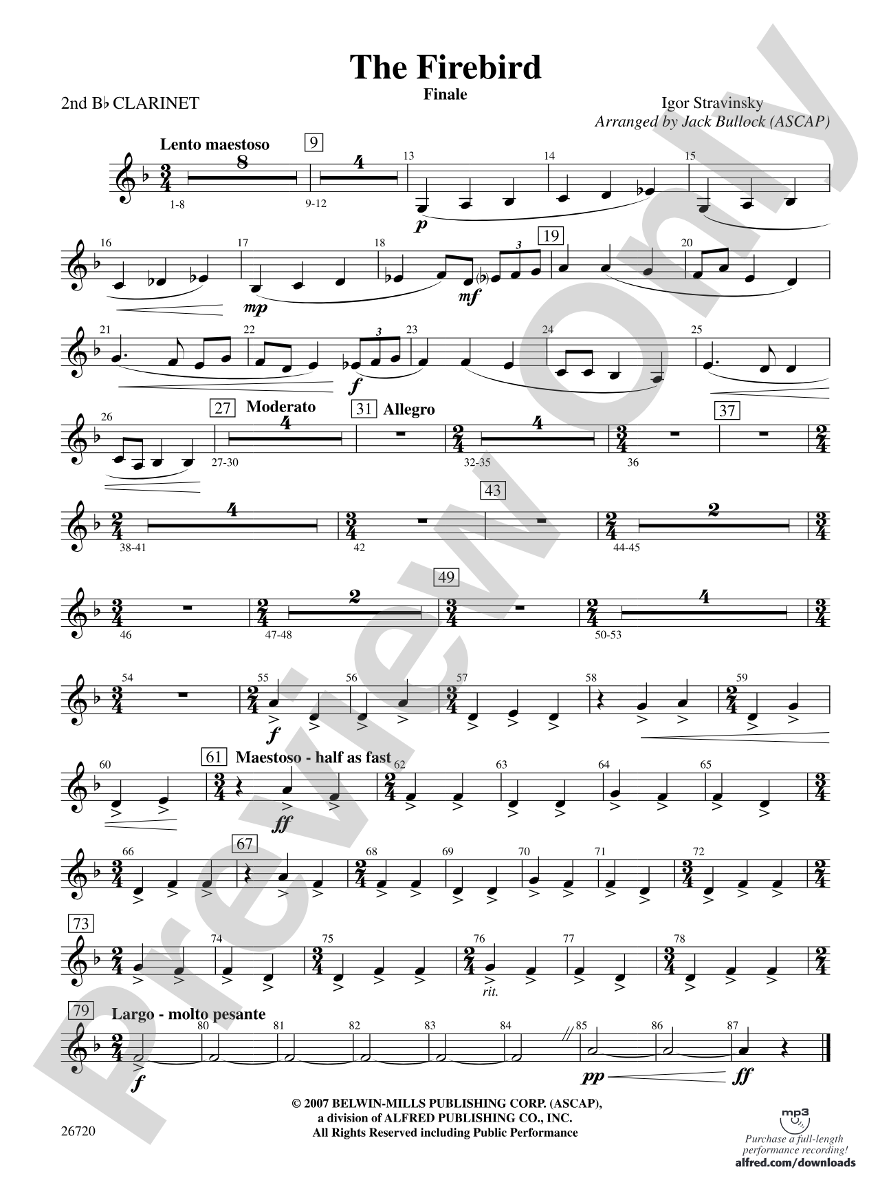 The Firebird: 2nd B-flat Clarinet