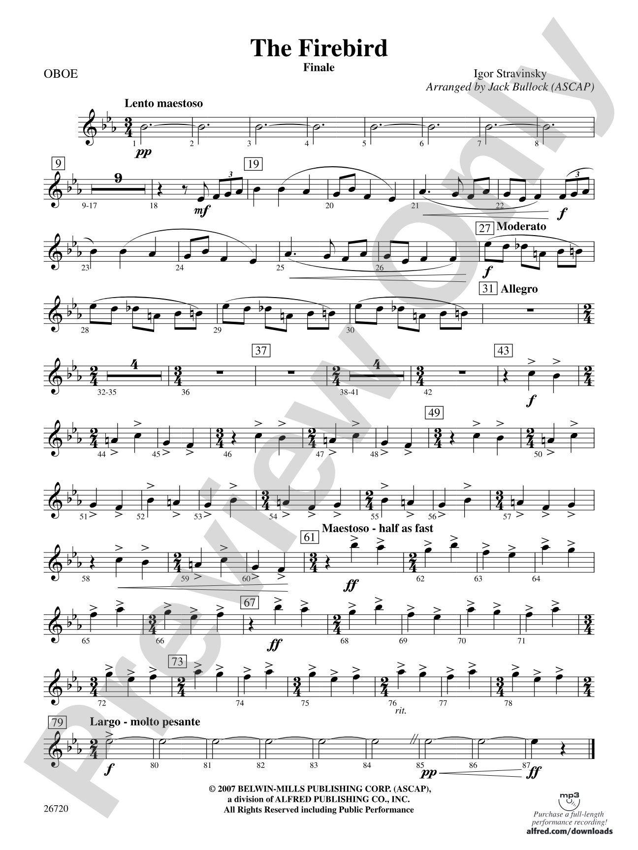 The Firebird: Oboe