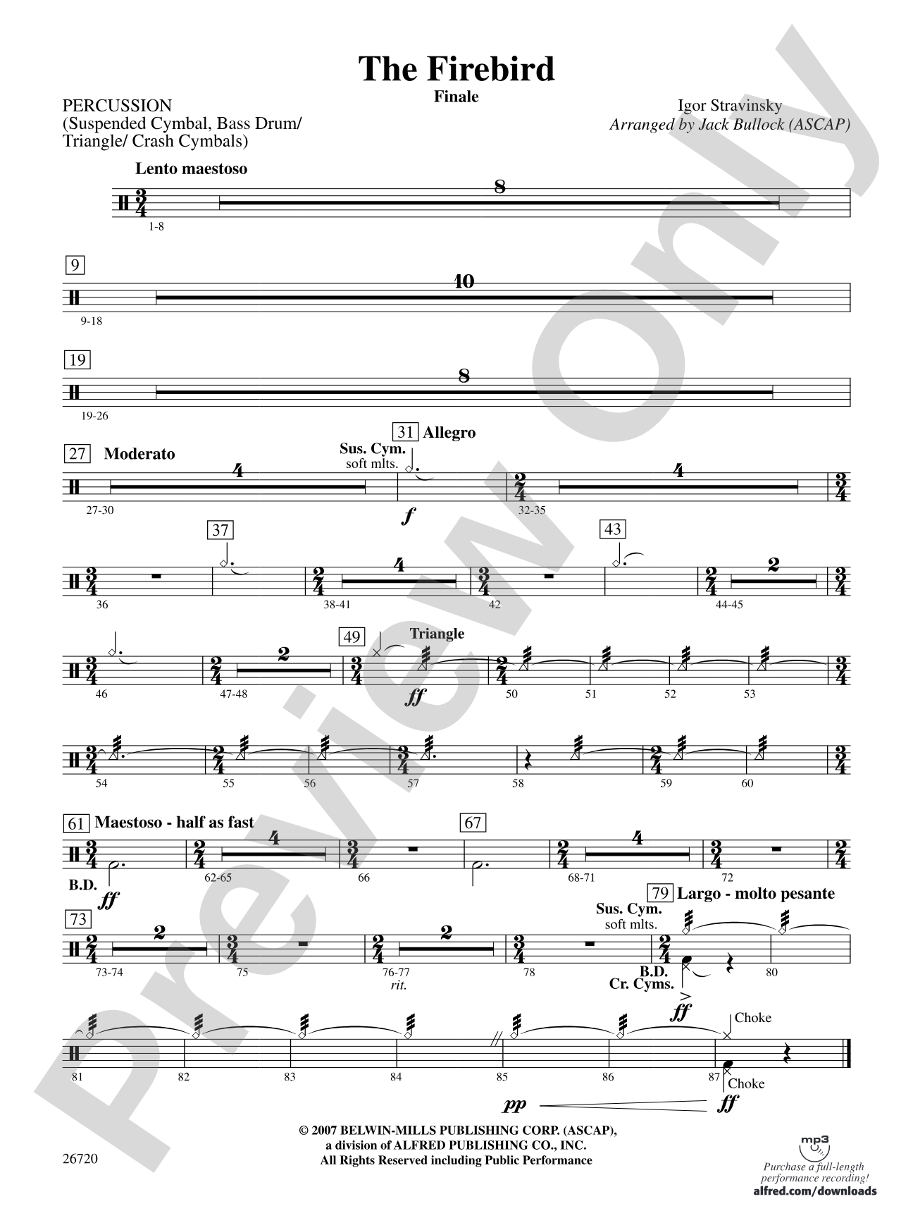 The Firebird: 1st Percussion