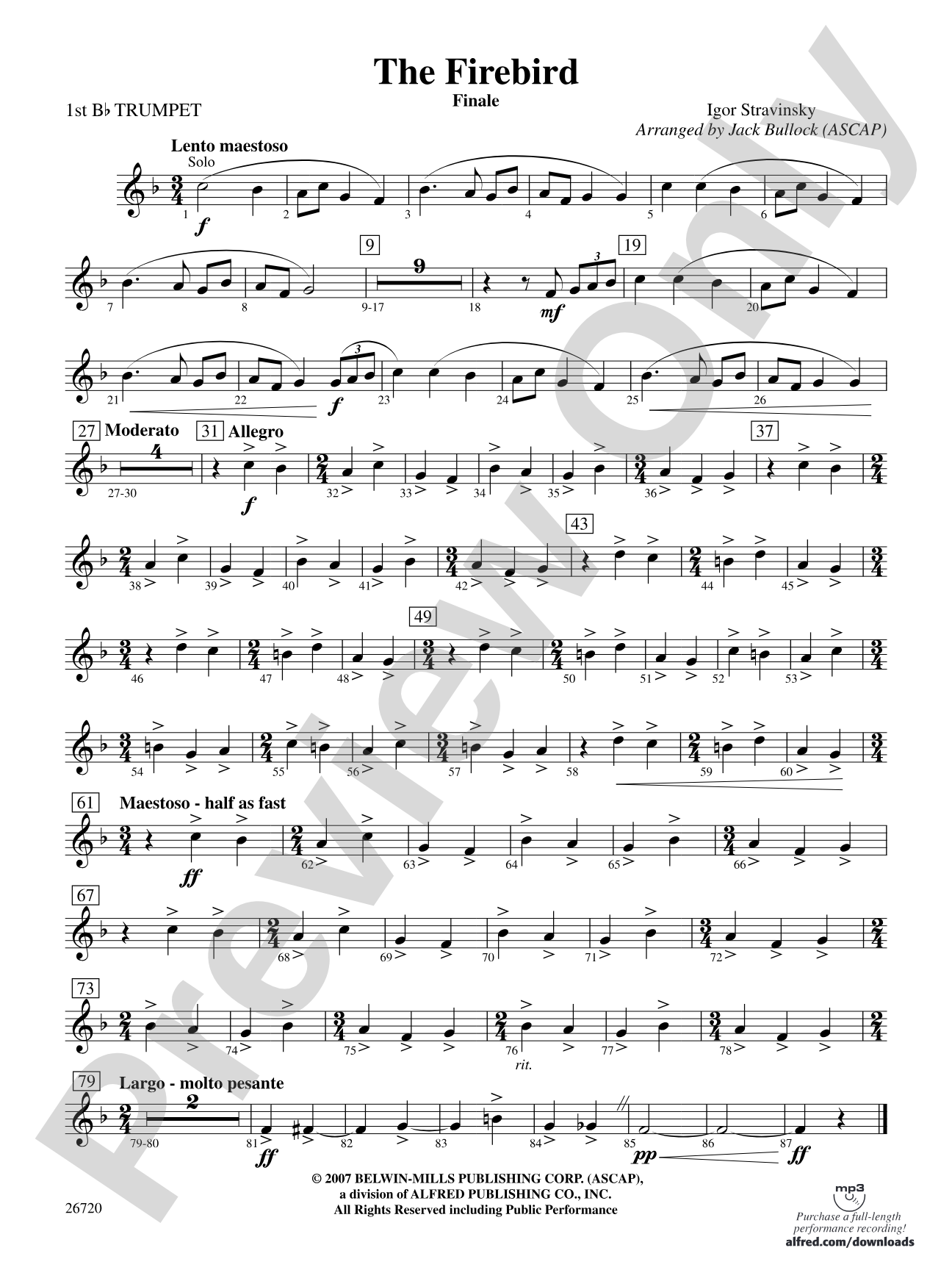 The Firebird: 1st B-flat Trumpet
