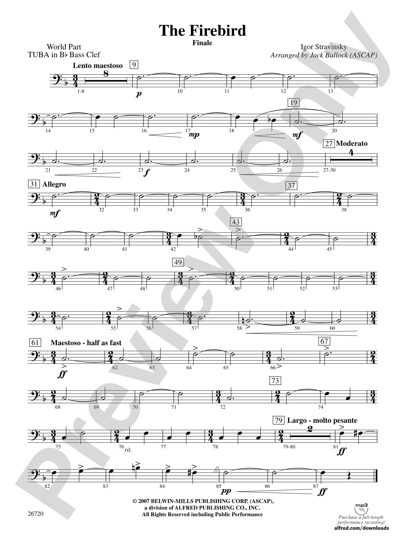 The Firebird: (wp) B-flat Tuba B.C.