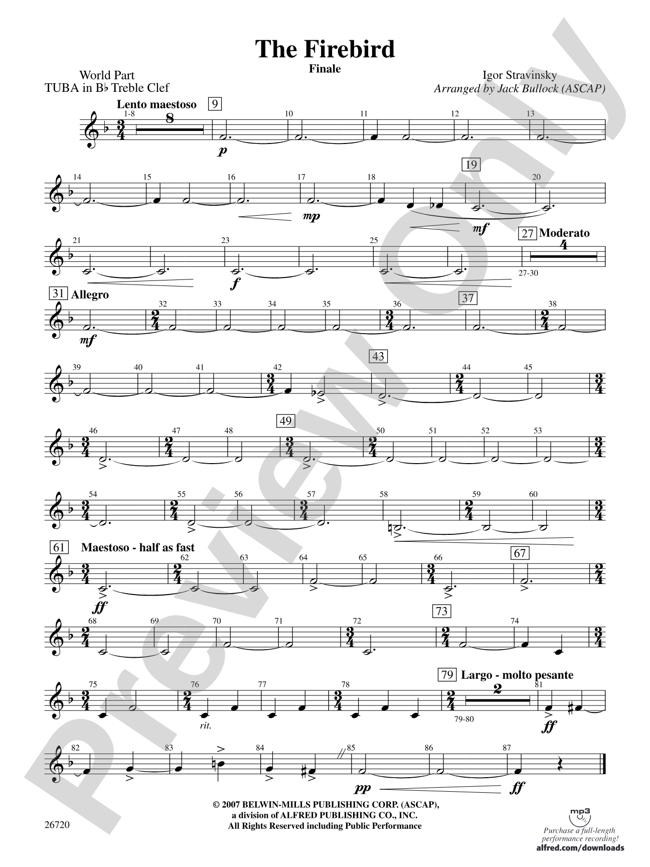 The Firebird: (wp) B-flat Tuba T.C.