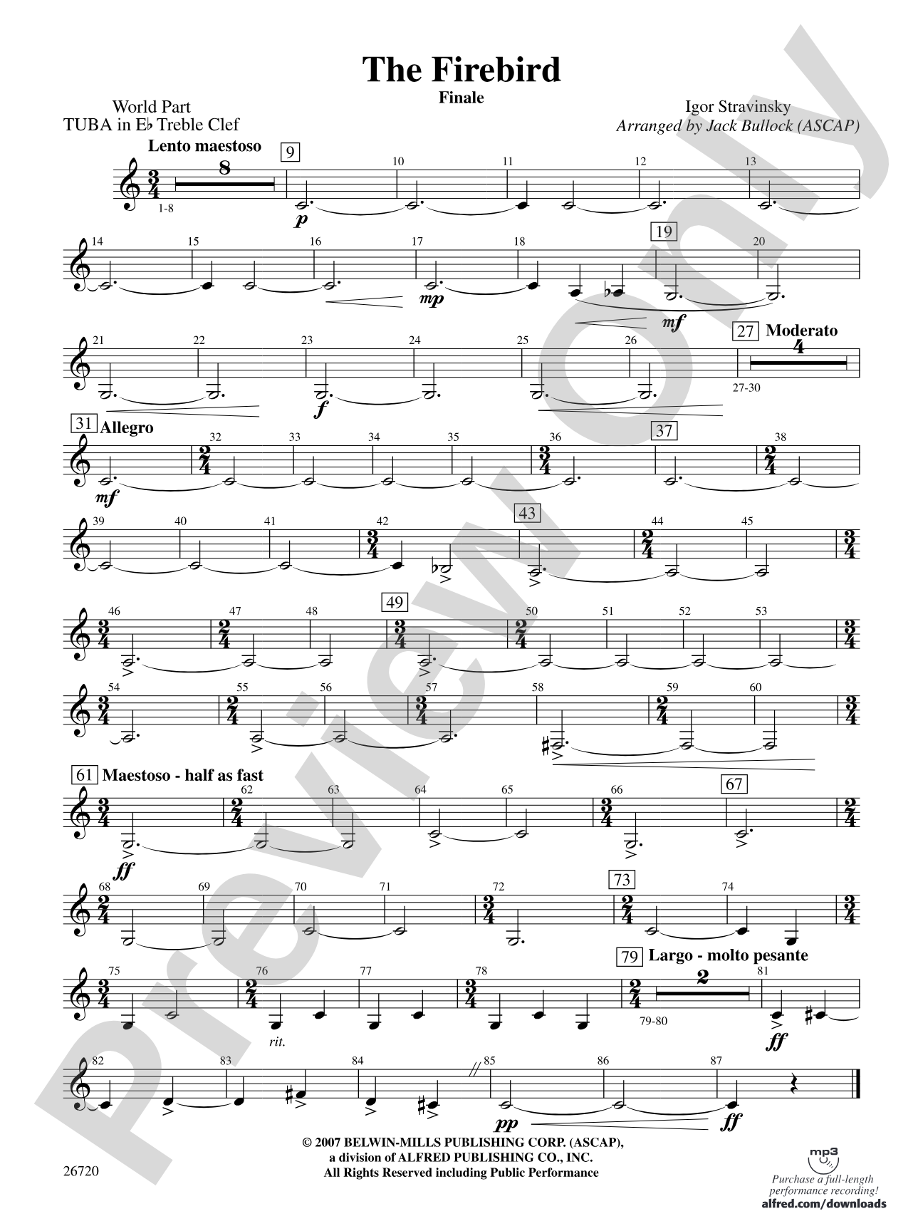 The Firebird: (wp) E-flat Tuba T.C.
