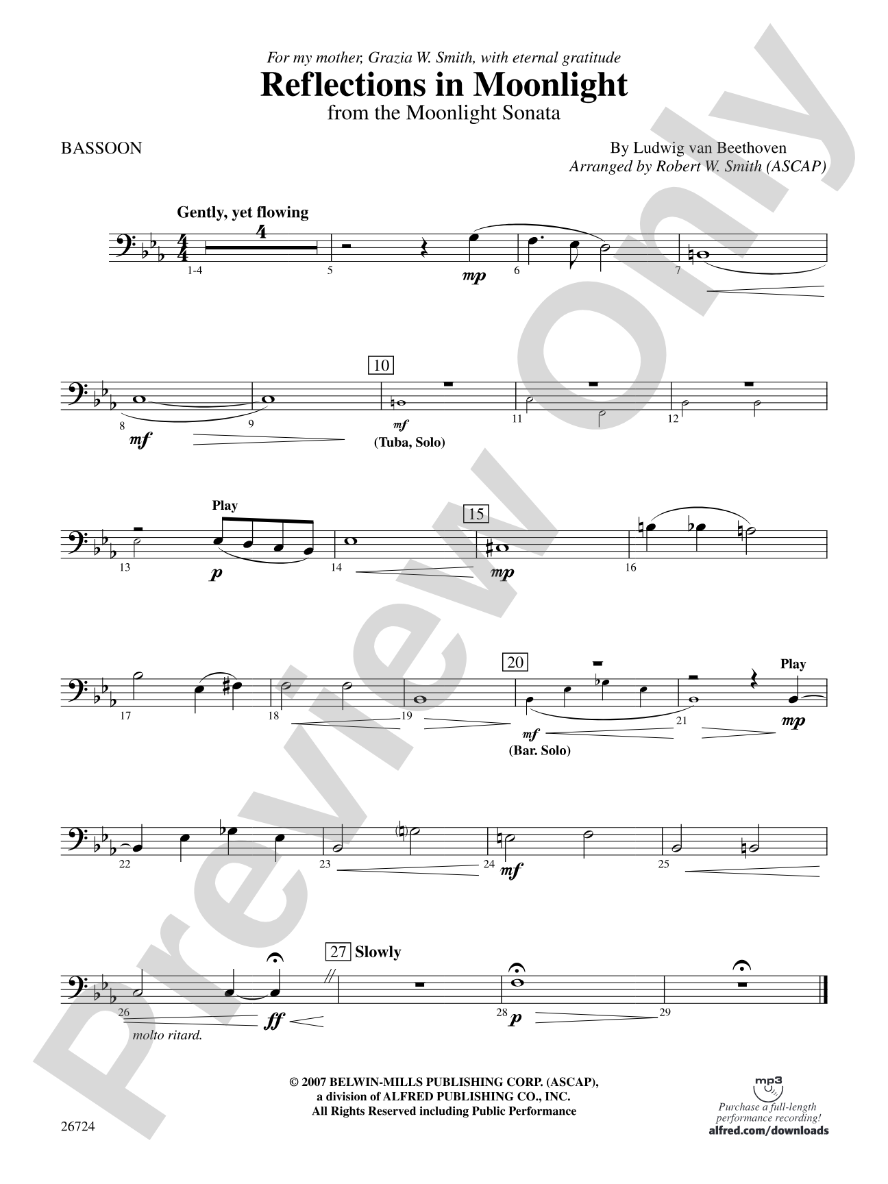 Reflections In Moonlight: Bassoon