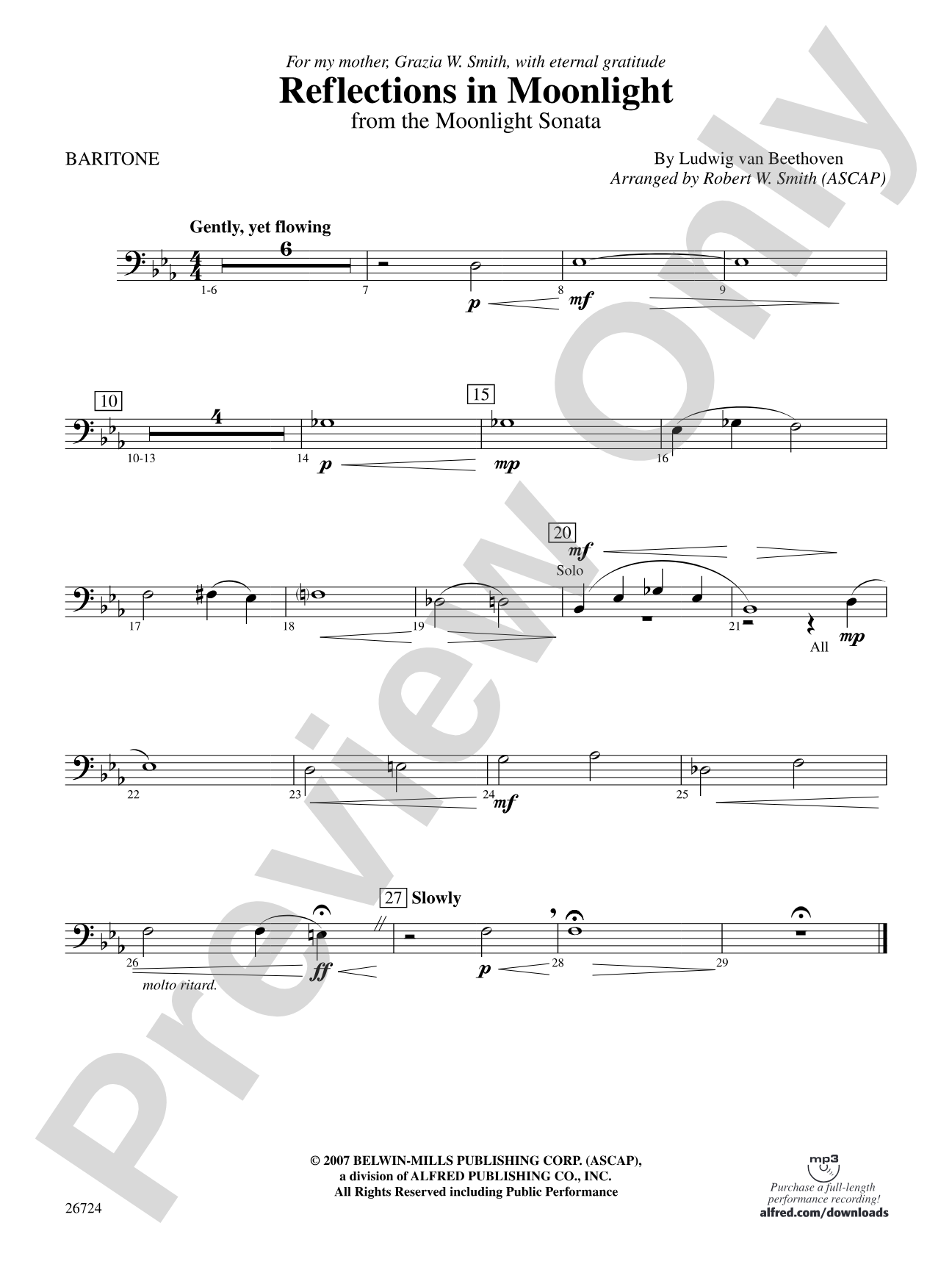 Reflections In Moonlight: Baritone B.C.