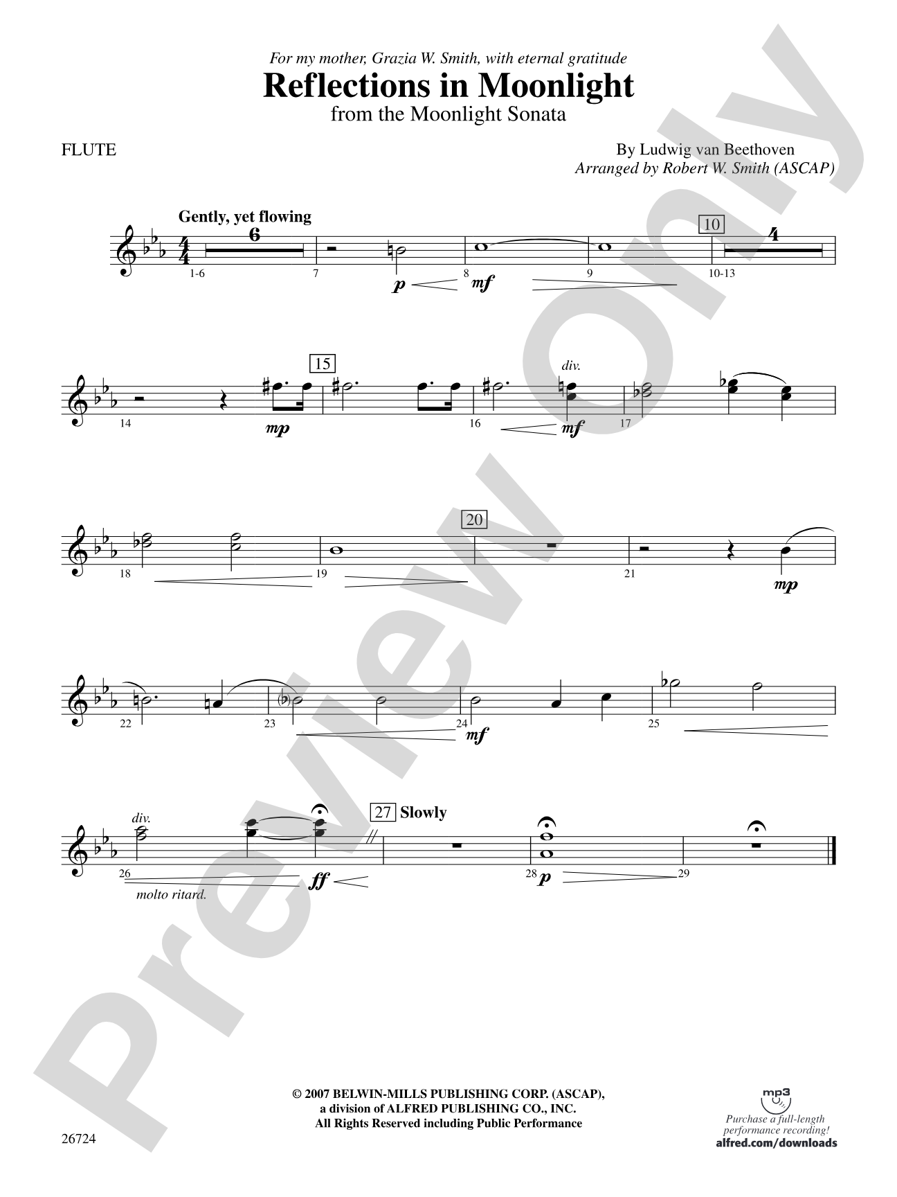 Reflections In Moonlight: Flute