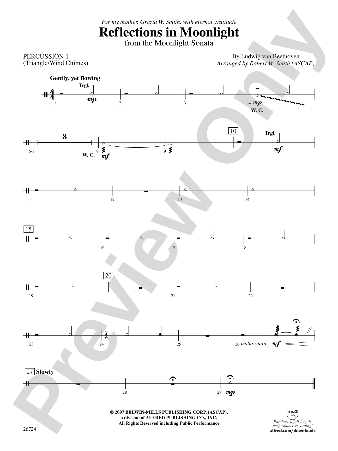 Reflections In Moonlight: 1st Percussion