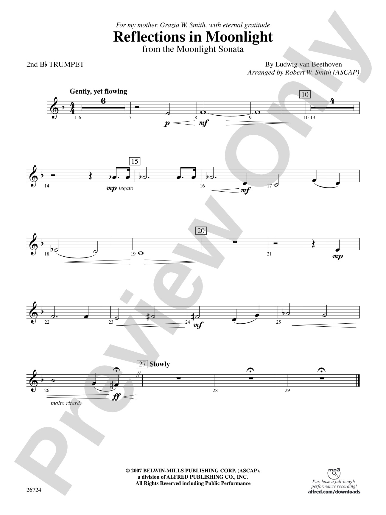 Reflections In Moonlight: 2nd B-flat Trumpet