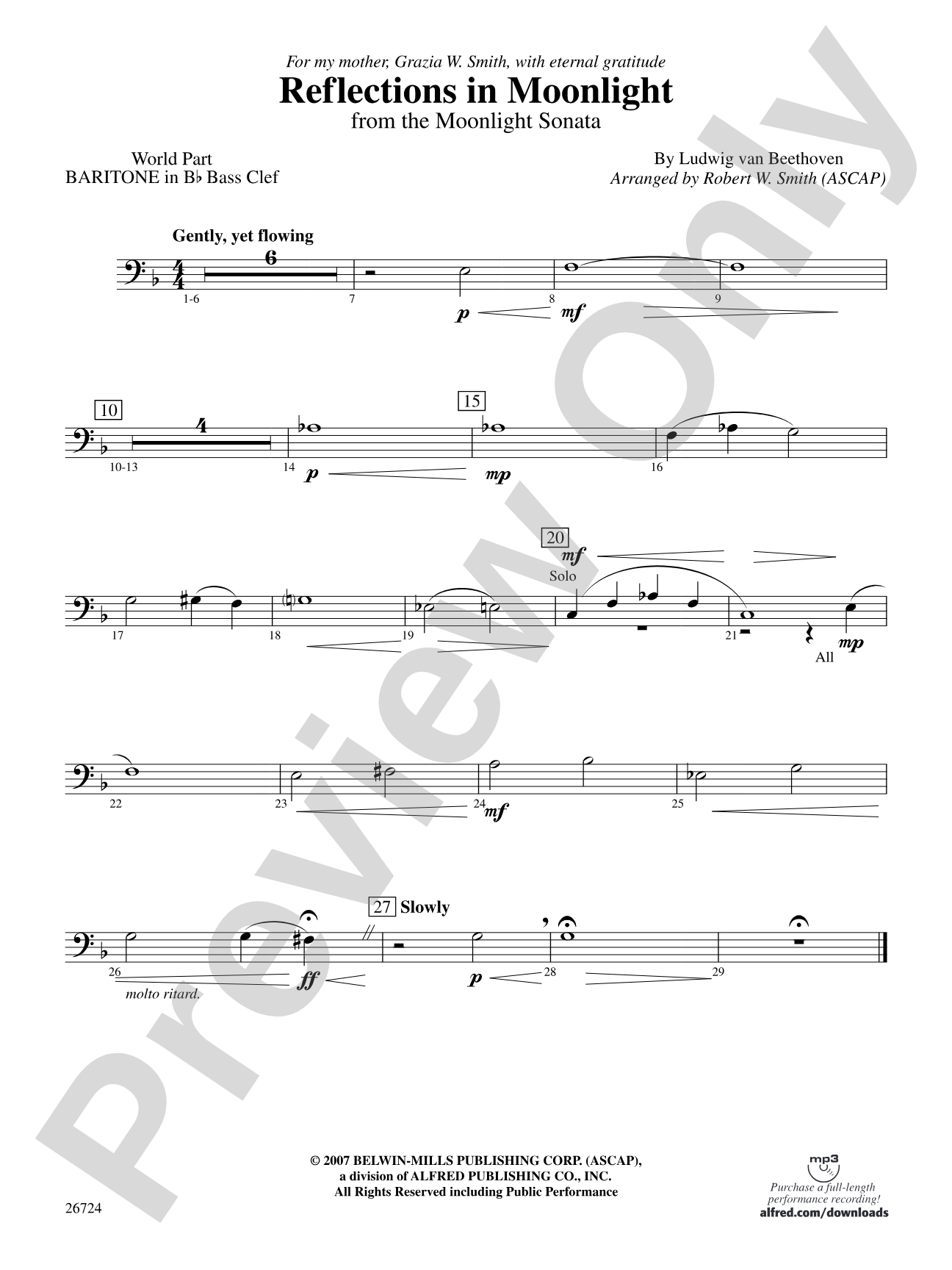 Reflections In Moonlight: (wp) B-flat Baritone B.C.