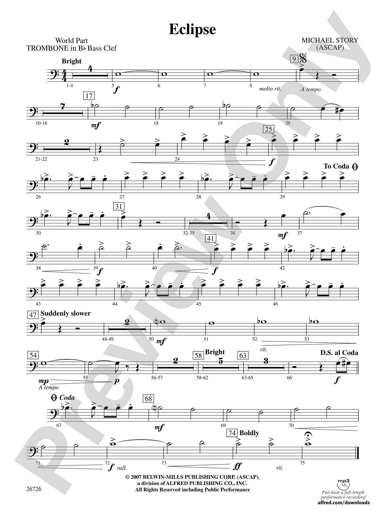 Eclipse: (wp) 1st B-flat Trombone B.C.