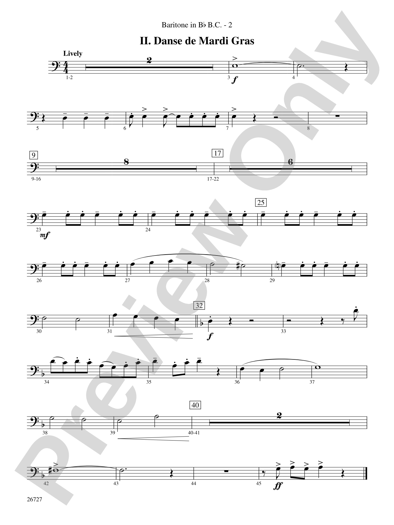 Evangeline: (wp) B-flat Baritone B.C.