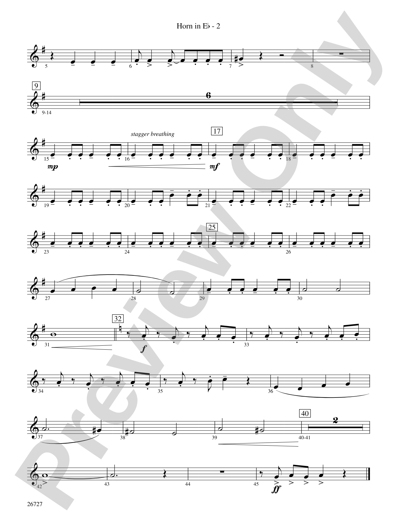 Evangeline: (wp) 1st Horn in E-flat