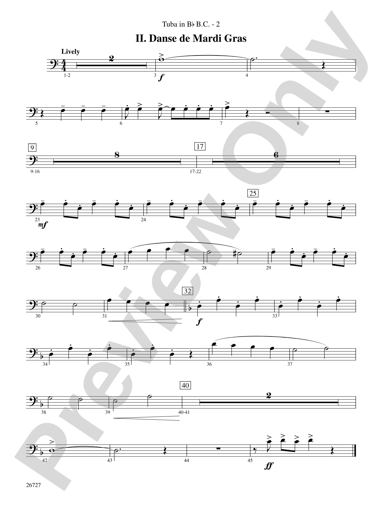 Evangeline: (wp) B-flat Tuba B.C.