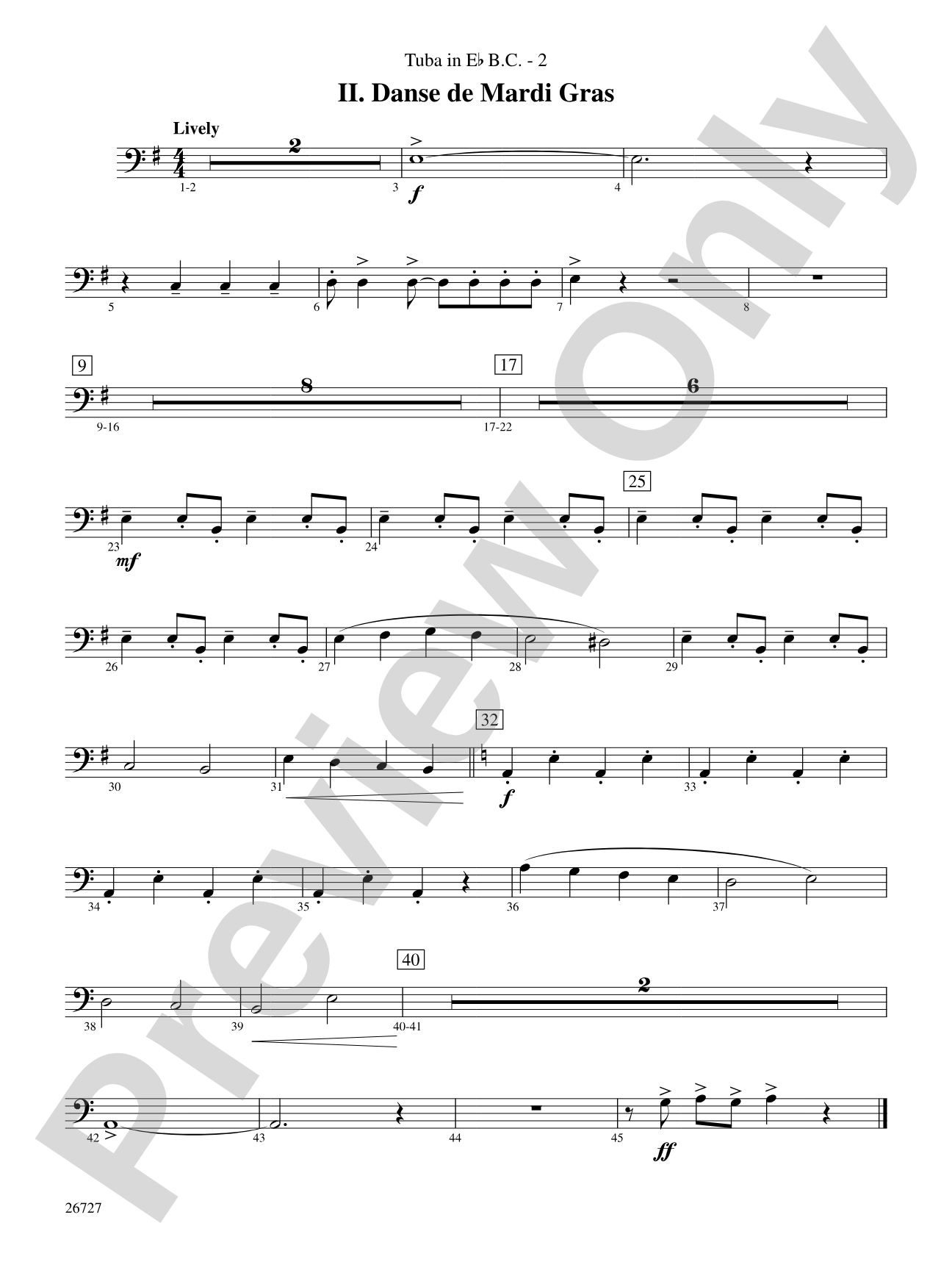 Evangeline: (wp) E-flat Tuba B.C.