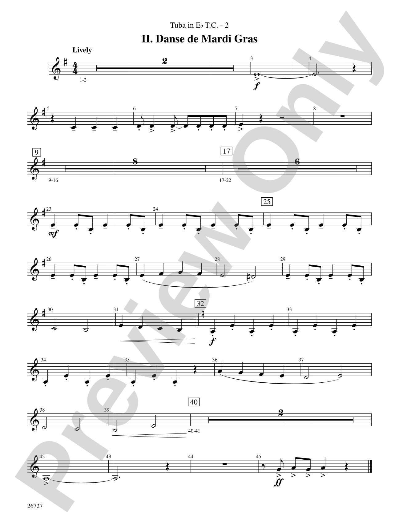 Evangeline: (wp) E-flat Tuba T.C.