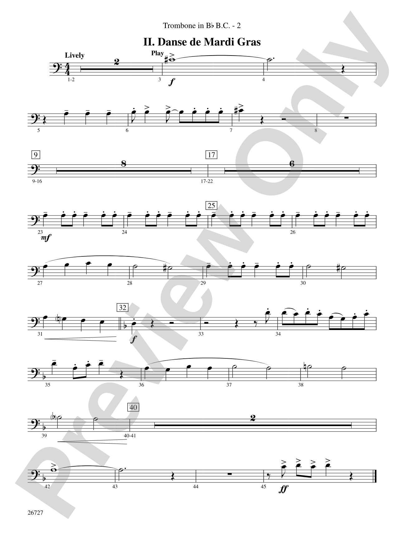 Evangeline: (wp) 1st B-flat Trombone B.C.