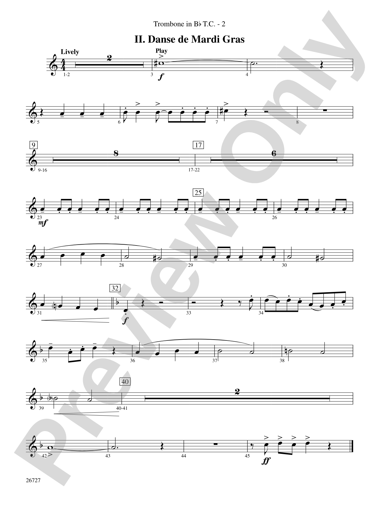 Evangeline: (wp) 1st B-flat Trombone T.C.